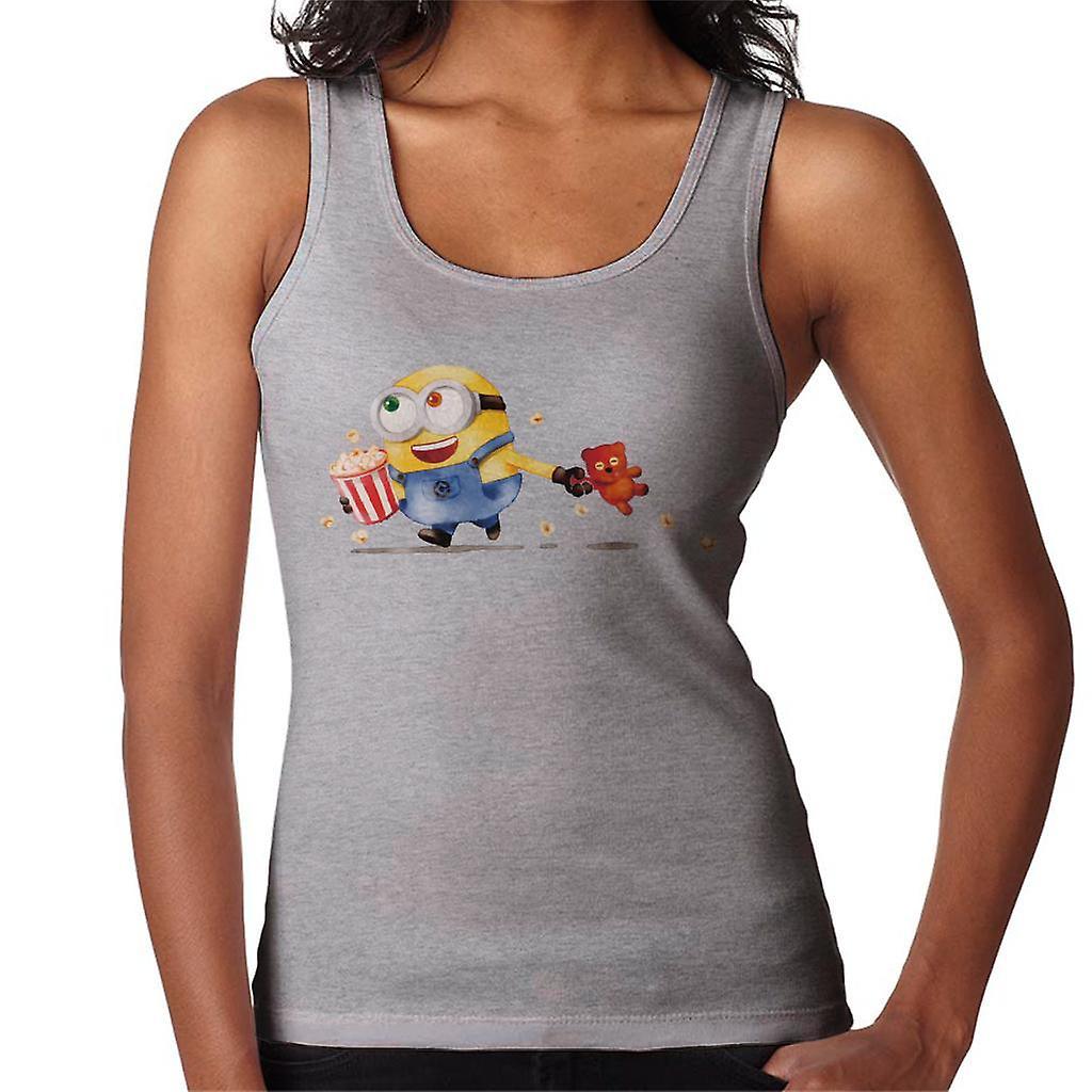 Despicable Me Bob The Minion Teddy Bear Popcorn Women's Vest Heather Grey XX-Large