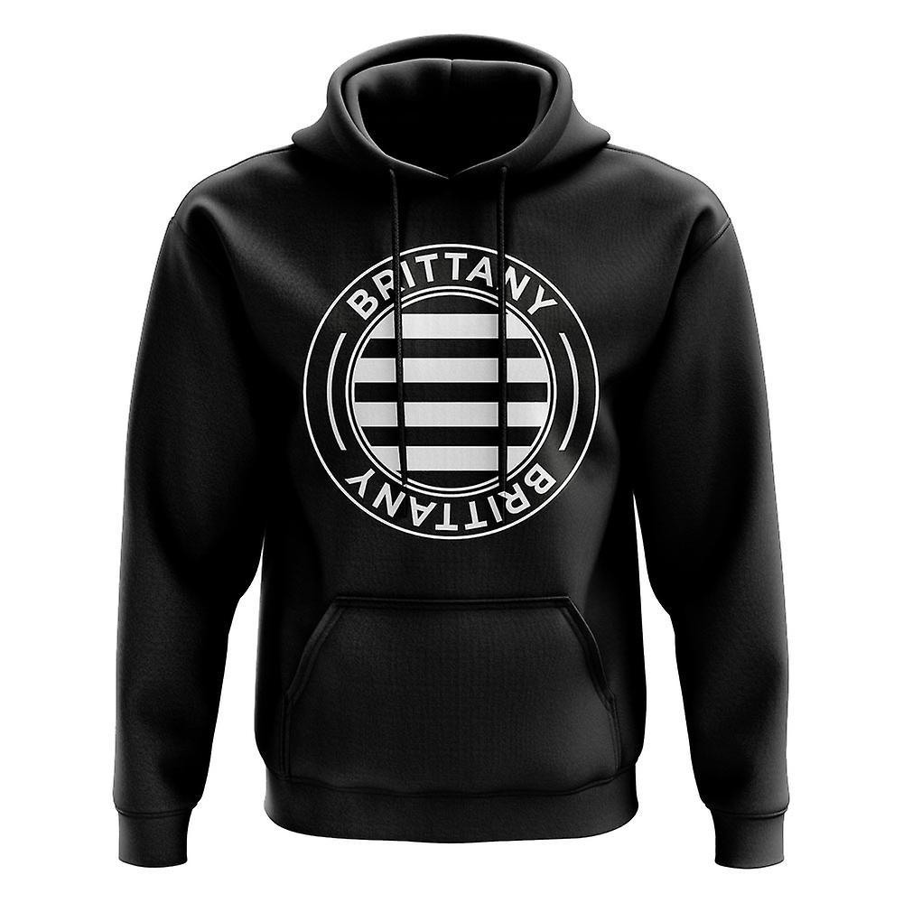 UKSoccerShop Brittany Football Badge Hoodie (Black) MB (7-8 Years)