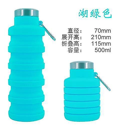 Tianzun Collapsible Water Bottles, Reusable Silicone Foldable Water Bottles Portable Travel Leak Proof Water Bottle Light green