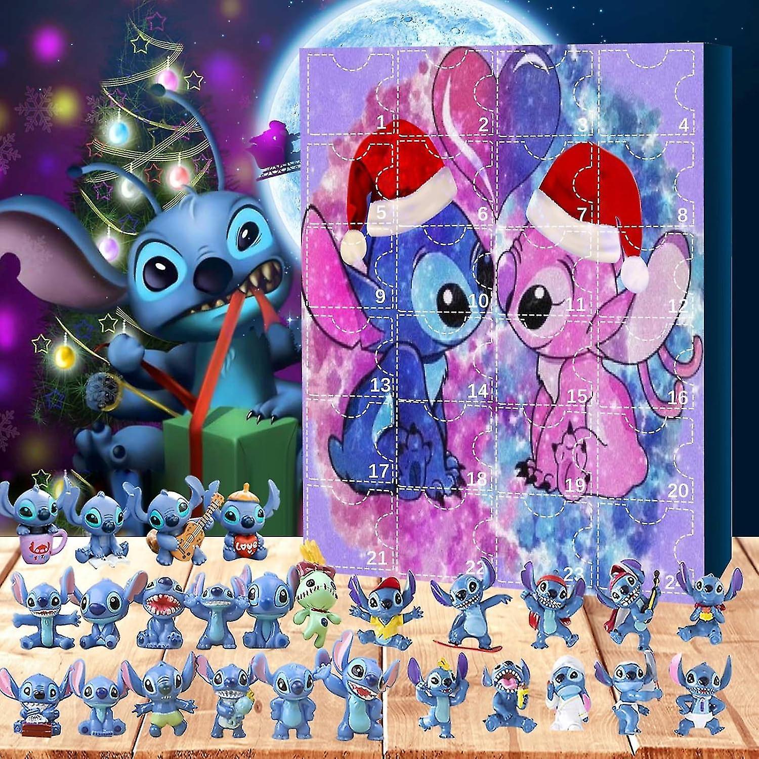 Zhouxixi Zhouxixianime Stitch Christmas Advent Calendar For Kids 24 Days Christmas Countdown 24pcs Cartoon Toys Ornament Countdown Calendar C