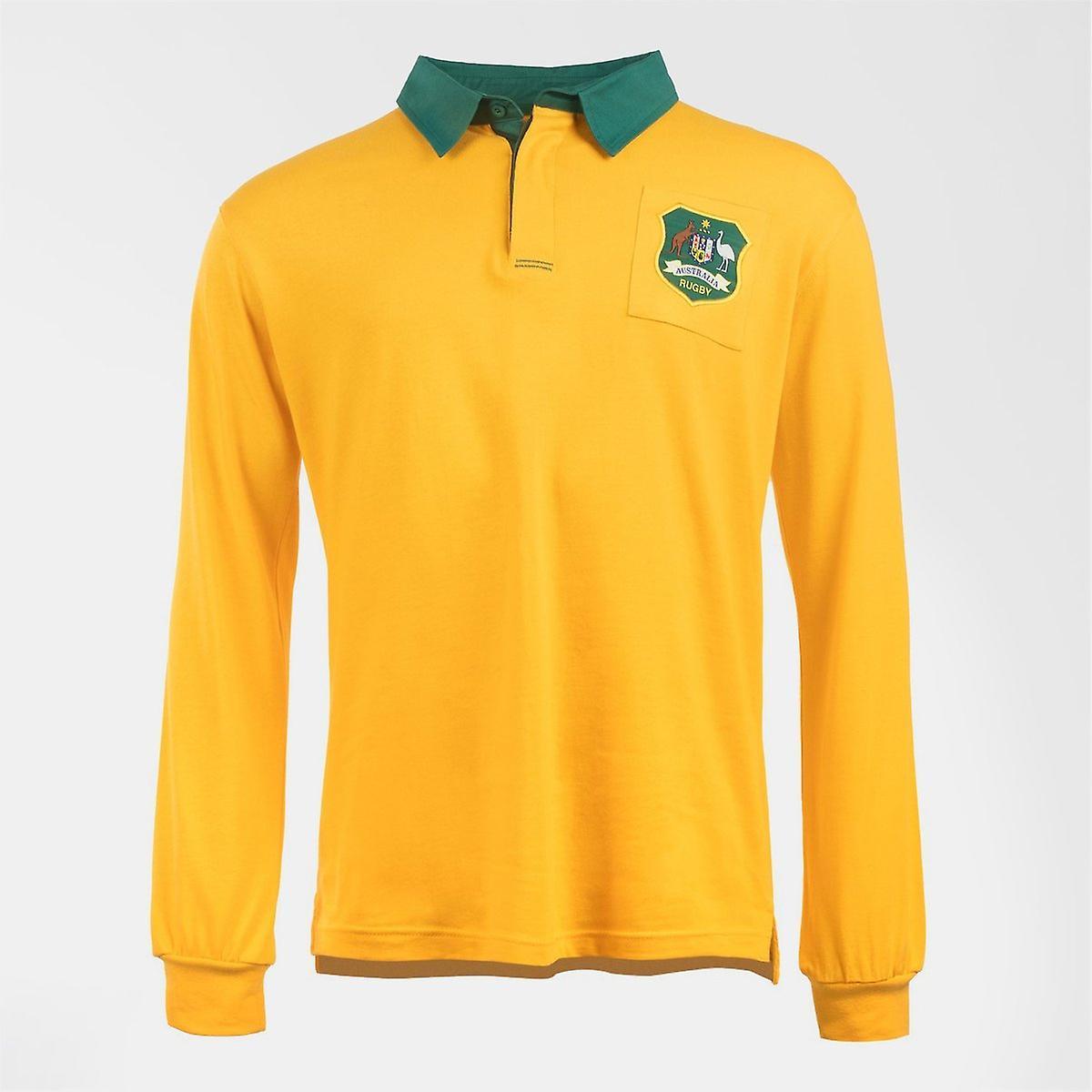 White Gold Rugby KooGa Australia Vintage Shirt Yellow/Green L