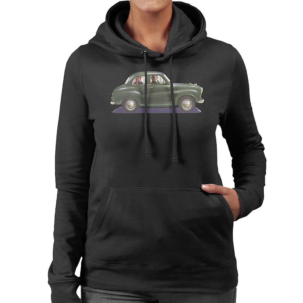 Austin A35 Green British Motor Heritage Women's Hooded Sweatshirt Black Small