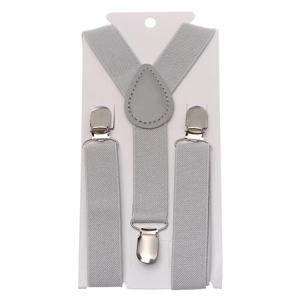 Slowmoose Adjustable Elastic Suspenders And Bow Tie type 2-light grey