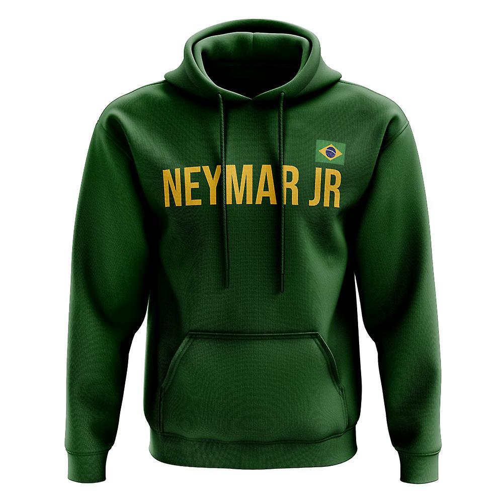 UKSoccerShop Neymar Jr Brazil Name Hoody (Green) XXLW