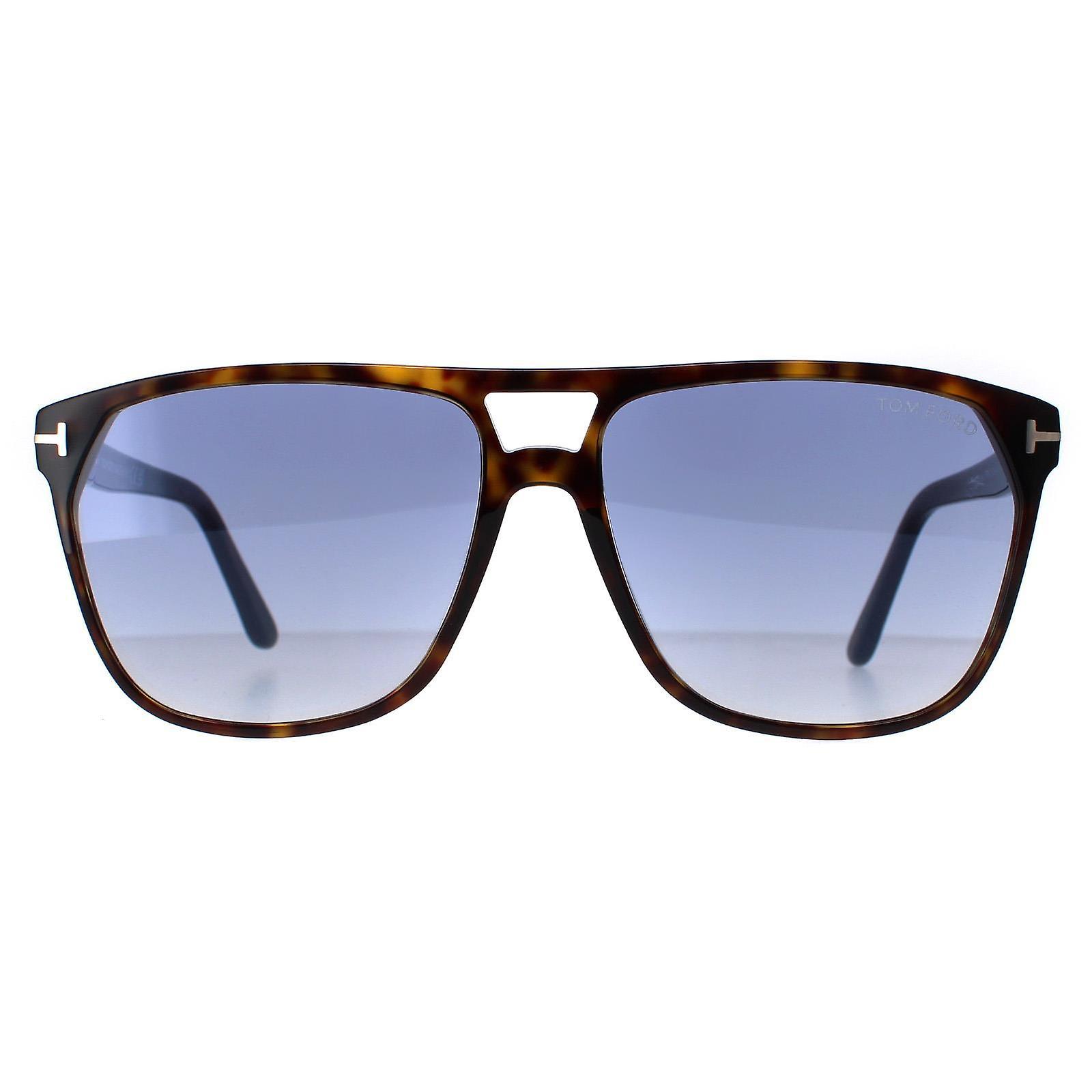 Aviator Dark Havana Blue Gradient Sunglasses