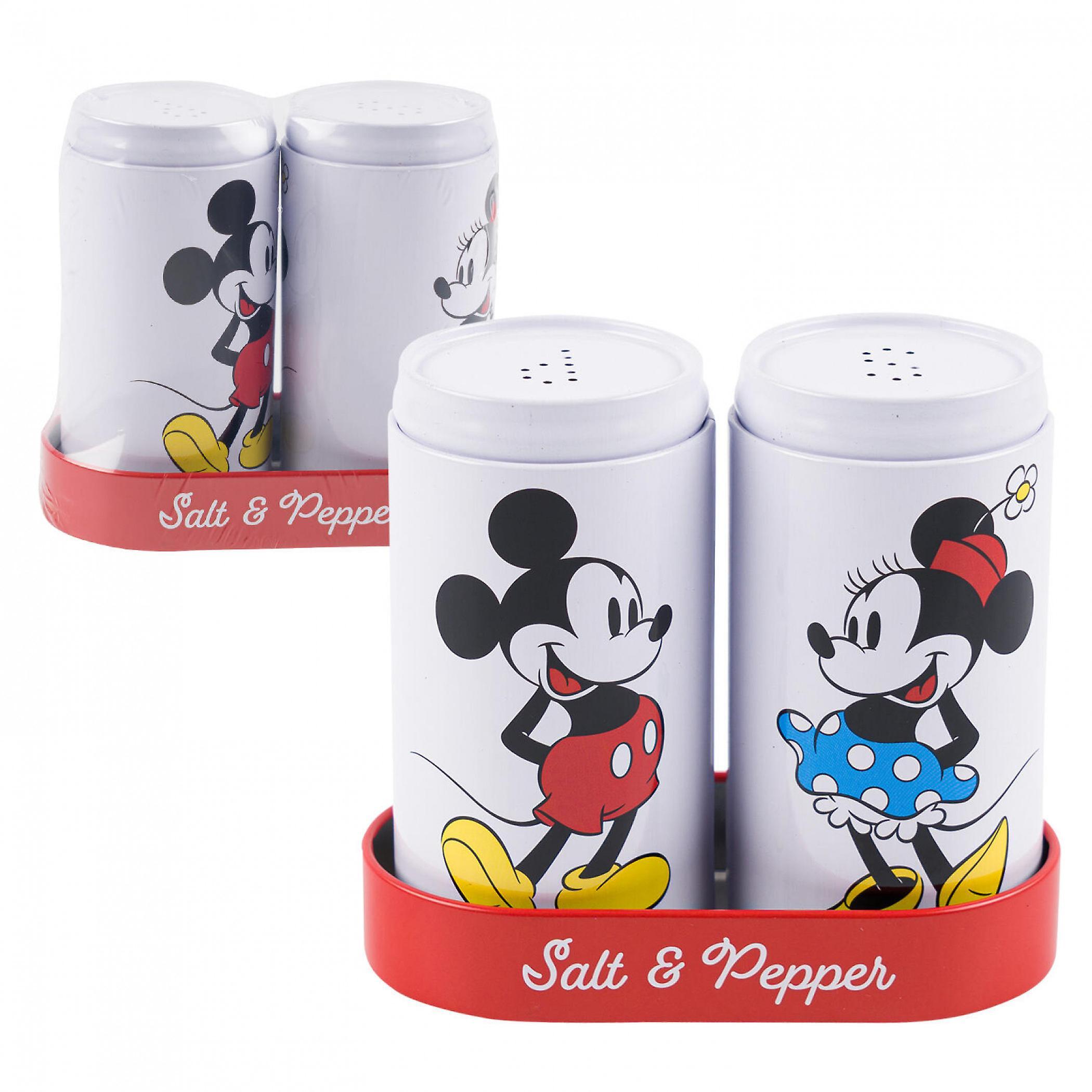 Cartoons Mickey And Minnie Mouse Matching Salt And Pepper Shakers White