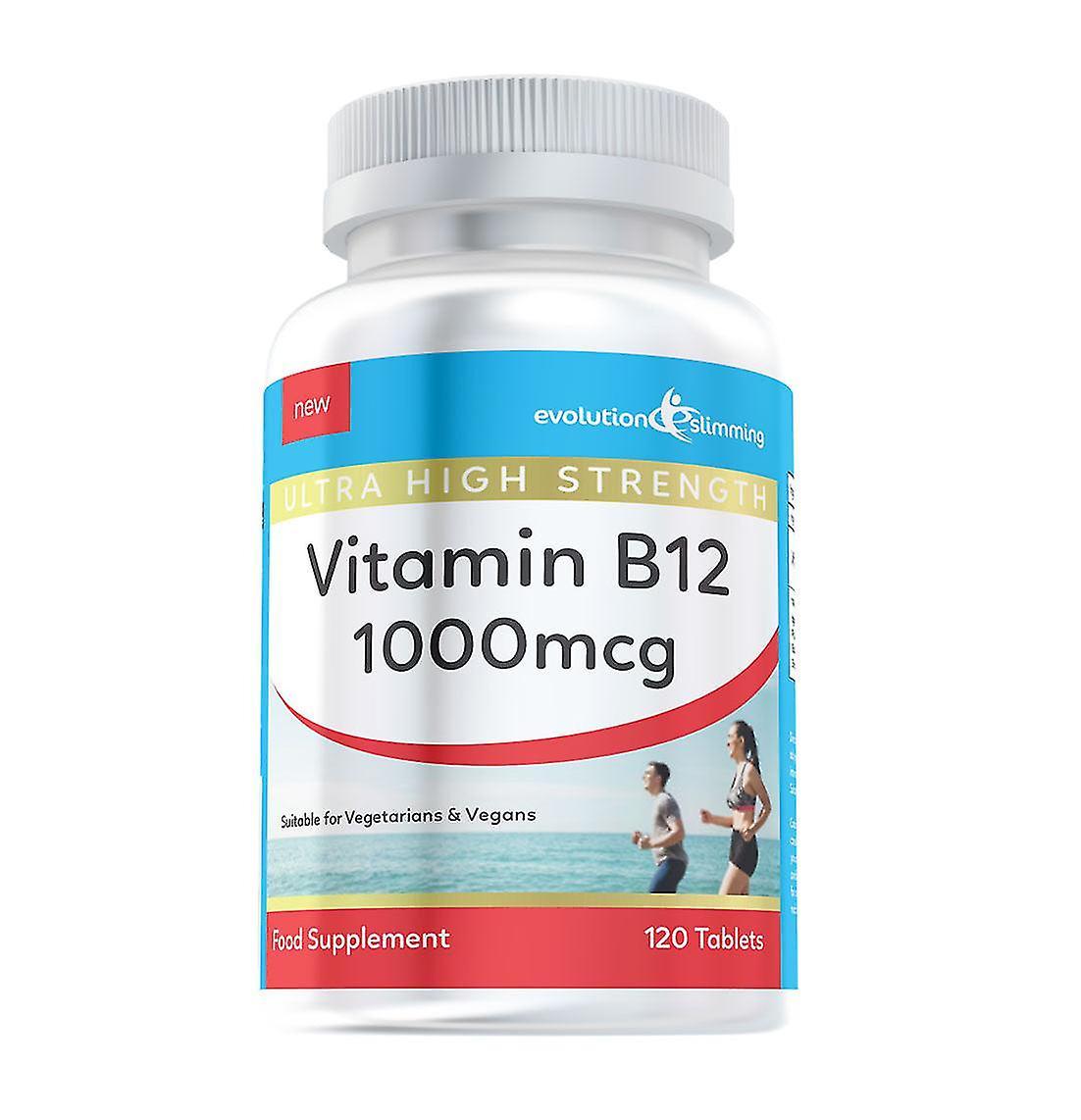 Vitamin B12 Methylcobalamin 1000mcg - 120 Tablets - Reduces Tiredness and Fatigue - 120 Tablets - Vitamin Supplement - Evolution Slimming