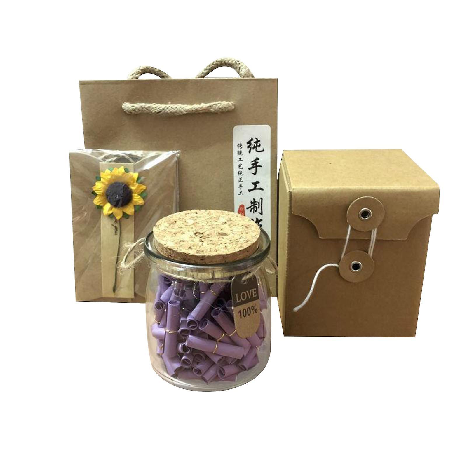 Kuankuanbao 2024 Jar Wishing Gift Set Gifts Love Letters Paper Rolls Valentine's Day Violet