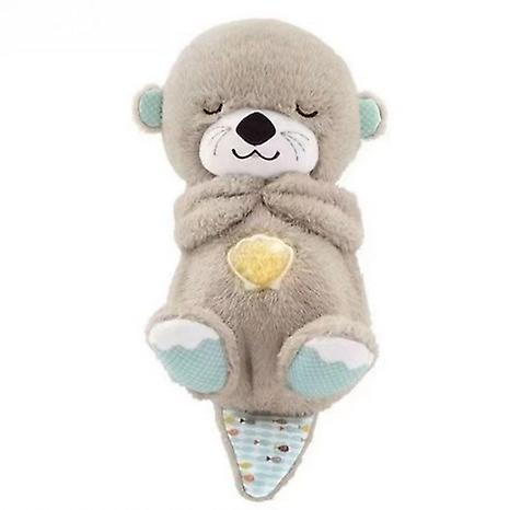 Unbrand Breathing Bear Little Otter Plush Toy Cute Soothing Companion Sleeping Music Doll 33CM