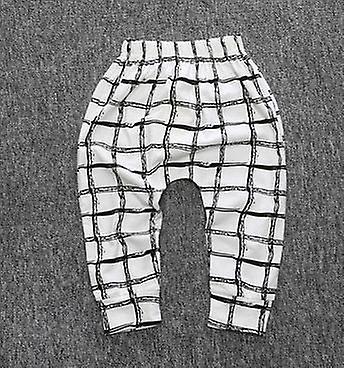 Slowmoose Print Pattern Cotton Baby Trousers, Pp Pants black plaid 3T