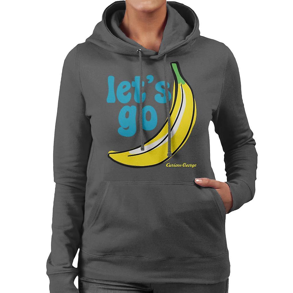 Curious George Let's Go Banana Women's Hooded Sweatshirt Charcoal Small