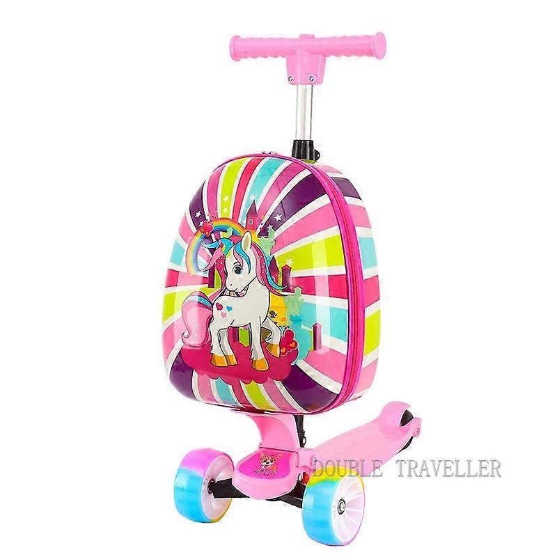 Redkid Kids Travel Suitcase On Wheels,trolley Luggage Bag,children Gift Cartoon Rolling Luggage,carry On Luggage Lazy Scooter Suitcase 1 PCS3