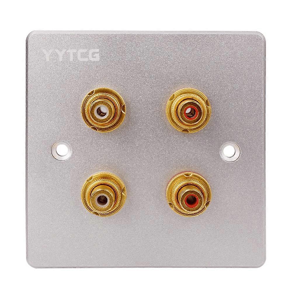 Redkid RCA Jack Female Audio Panel Gold plated Connector Wall Socket Panel Mount Chassis Audio Socket TV Amplifier HIFI Speaker Plug RCA Silver 4 D...