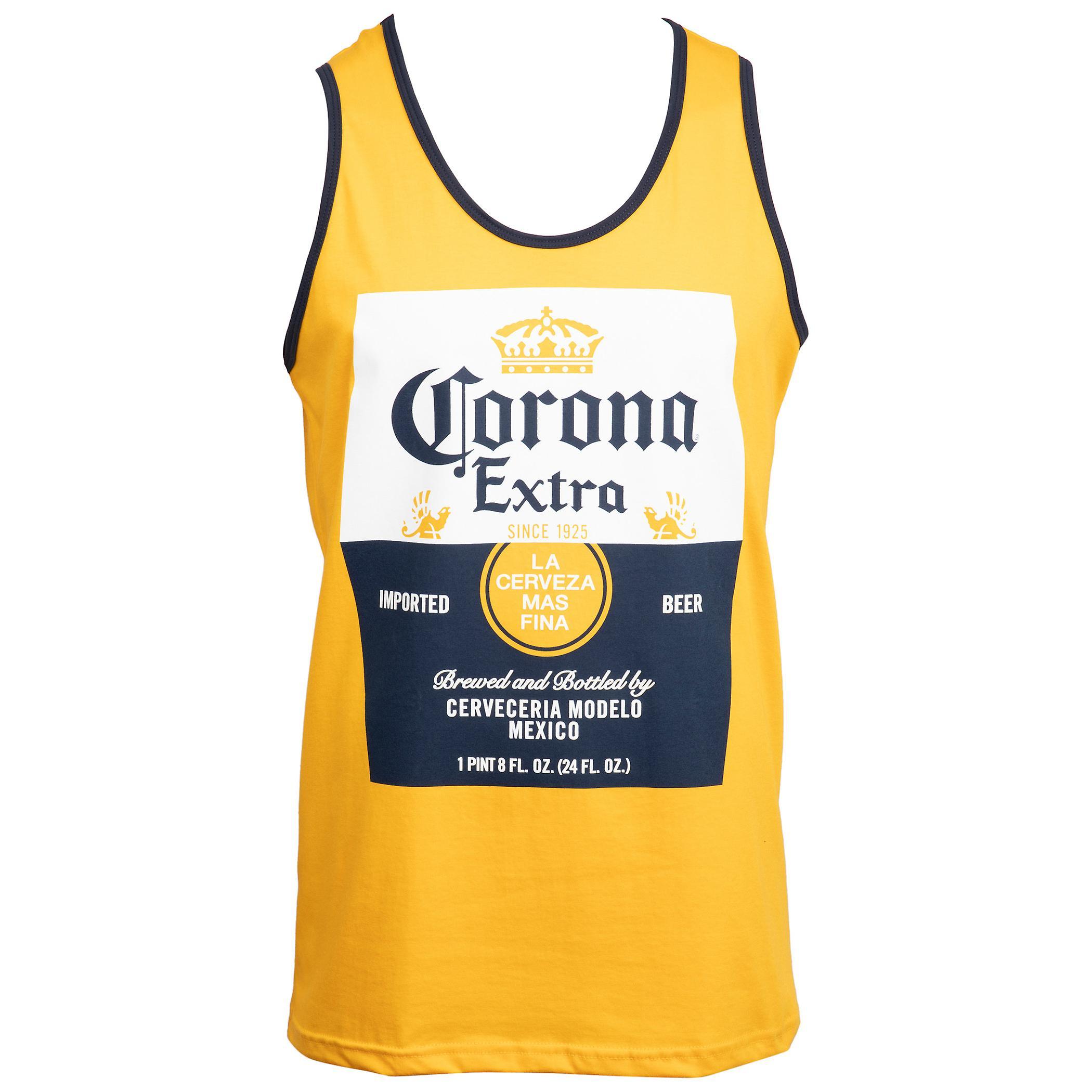 Beers Corona Extra Classic Label Design Gold Ringer Tank Medium