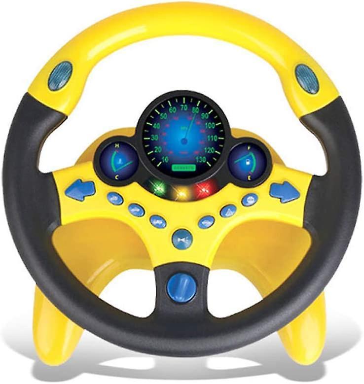 Heytea Kids Electric Early Education Simulation Steering Wheel Toy Multifunctional High Simulation Car Driving Toy with Music and Light Pretend Dri...