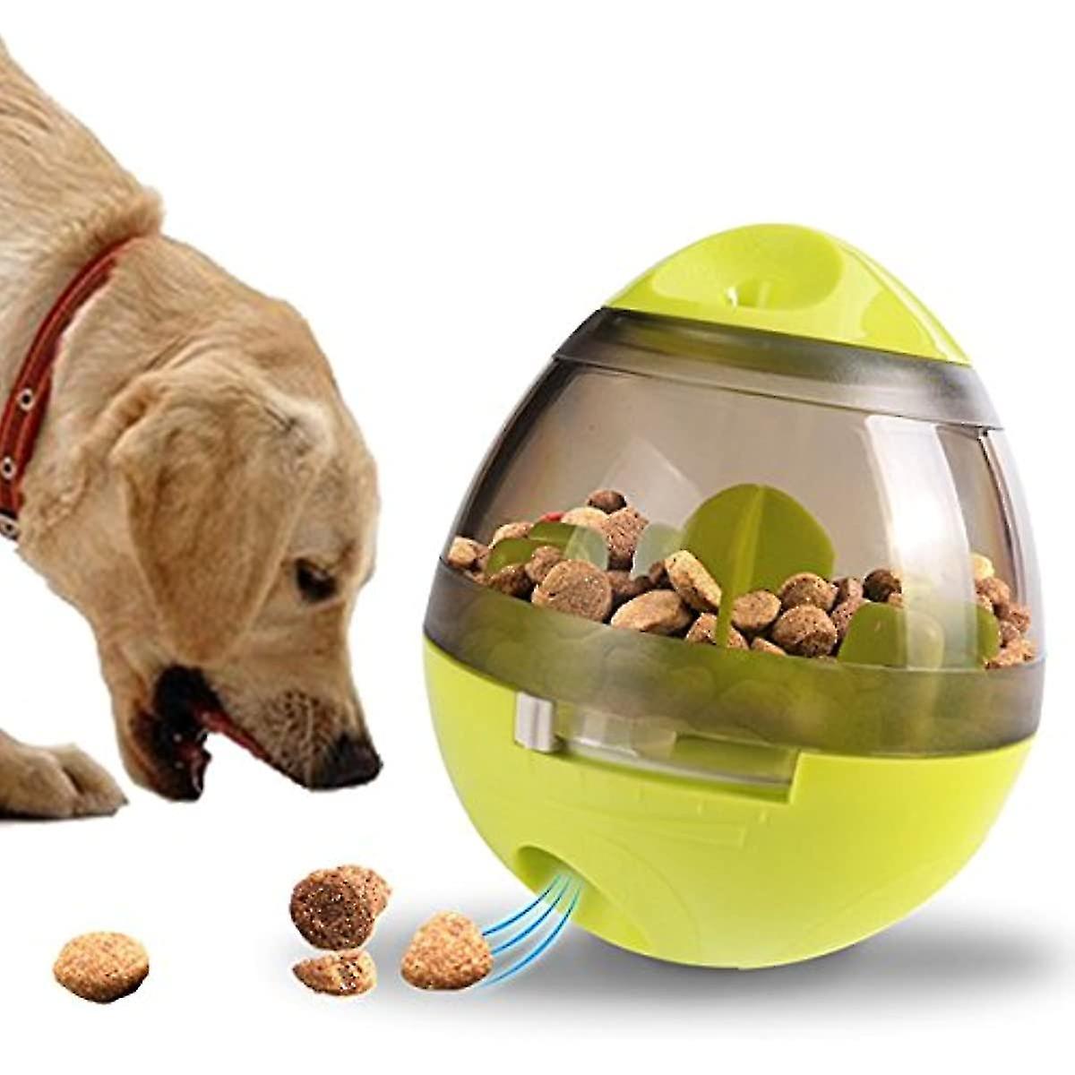 Tianzun Dog Toy Ball And Mental Stimulation Ball, Dog Feeder Ball, Interactive Puzzle Treat Ball, Slowing Feeding Ball Green