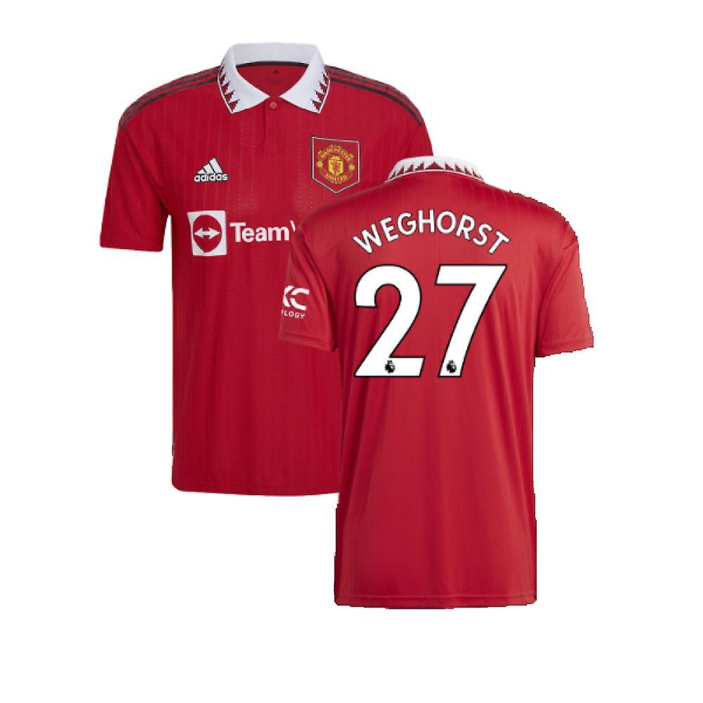 Adidas 2022-2023 Man Utd Home Shirt (Weghorst 27) Blue Medium 38-40 inch Chest