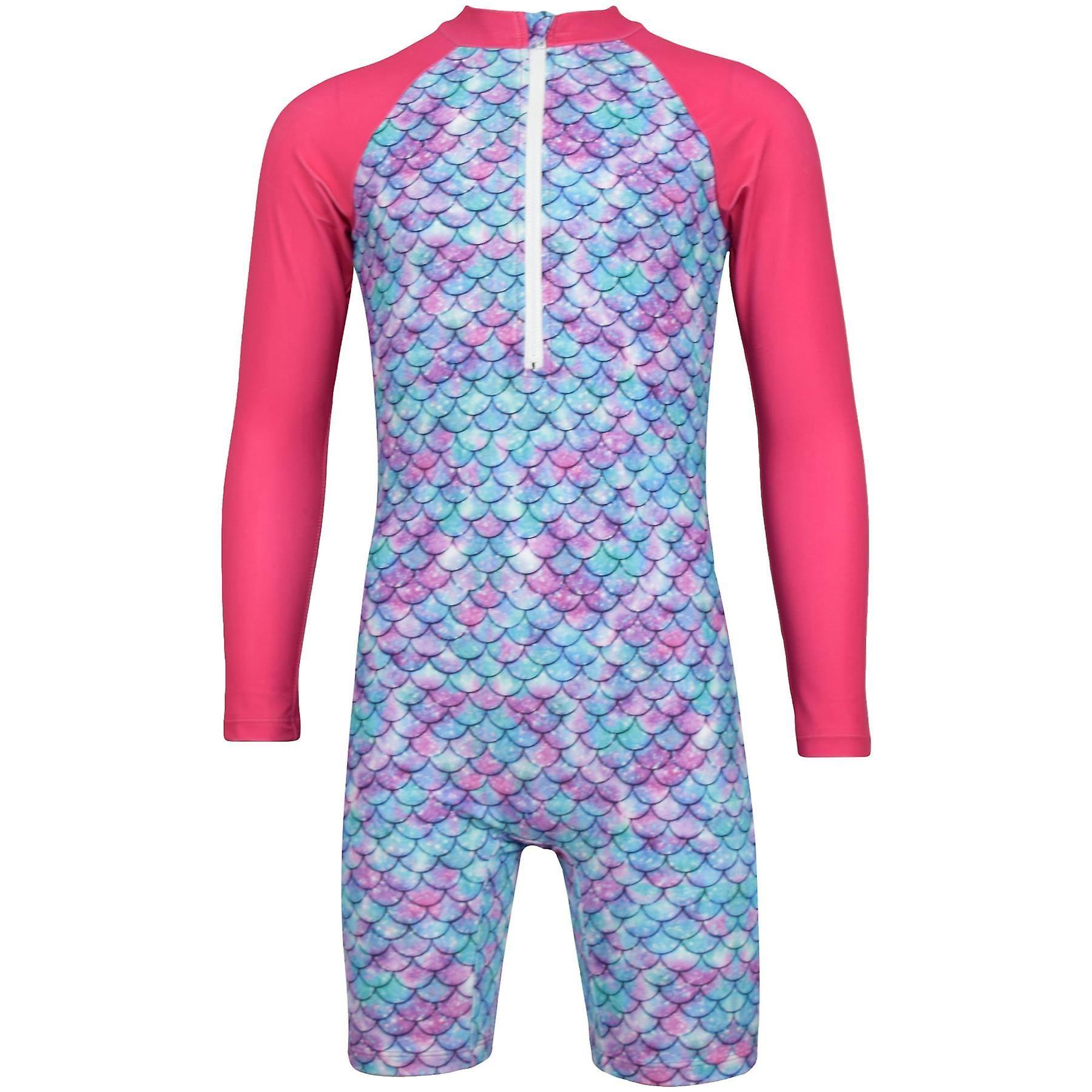 A2Z 4 Kids Girls One Piece Wetsuit UPF50+UV Surfing Swimming Swimwear Costume Mermaid 7-8 Years