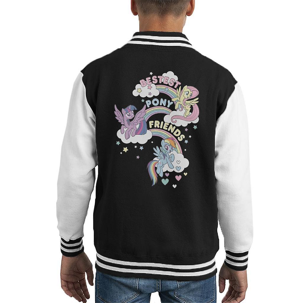 My Little Pony Bestest Pony Friends Kid's Varsity Jacket Black/White Small (5-6 yrs)