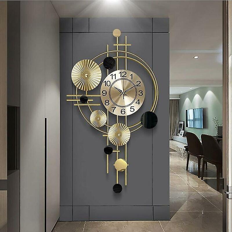 Dmdm Large Wall Clock Metal Wall Digital Wall Clock Indoor Wall Watch Mute Clock Modern Design Decoration for Living Room Bedroom Dining Room Kitch...