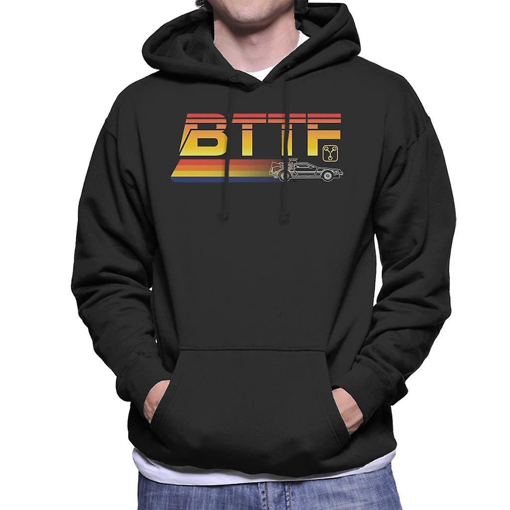 Back to the Future Delorean Zooming Men's Hooded Sweatshirt Black X-Large