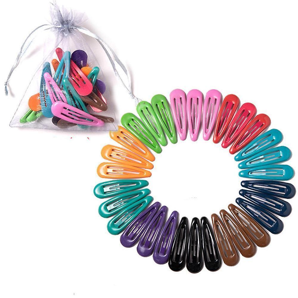 Slowmoose Snap Hair Clips Pins - Color Metal Barrettes, Styling Accessories Dark Color(30Pcs)