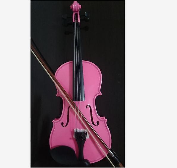 Yiran Student Acoustic Violin Full Maple Spruce With Bow Rosin Pink 1/4