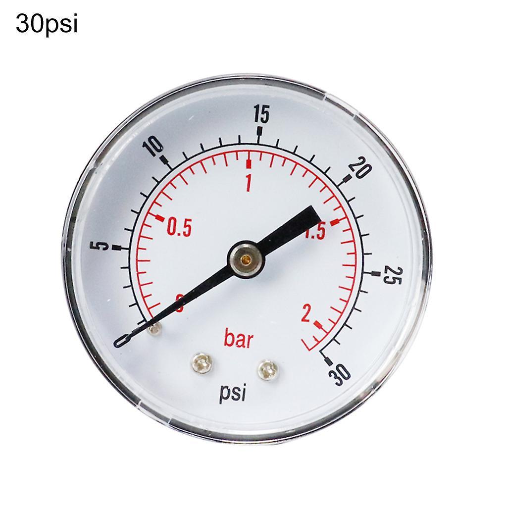 Unbrand Pressure Gauge Dial Dual Scale Psi/bar Pressure Gauge 1/8" Bspt Back Mount White