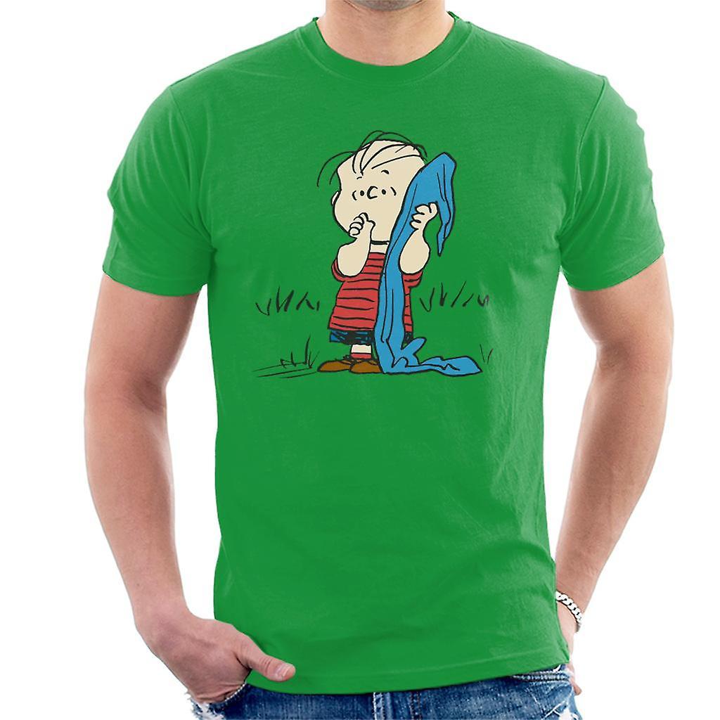 Peanuts Linus Van Pelt Men's T-Shirt Kelly Green Medium