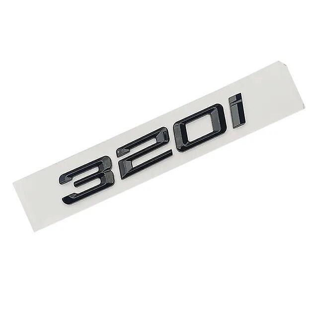 Hikig 3d Abs Chrome Black Logo 320i Emblem Nameplate Decal Car Trunk Letters 320i Sticker For Bmw 320i F30 E46 E90 G20 Accessories Glossy Black 200...