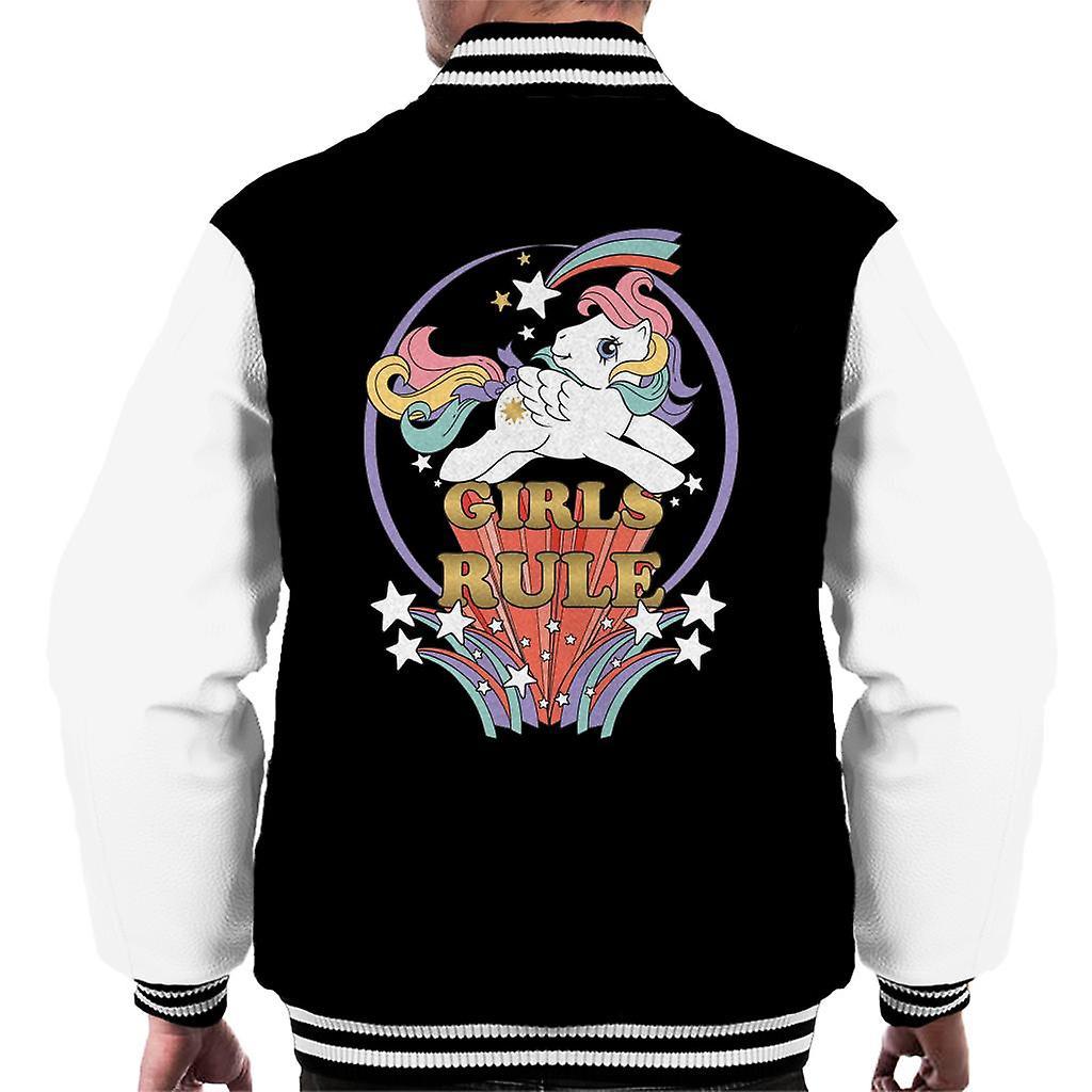 My Little Pony Girls Rule Men's Varsity Jacket Black/White Medium