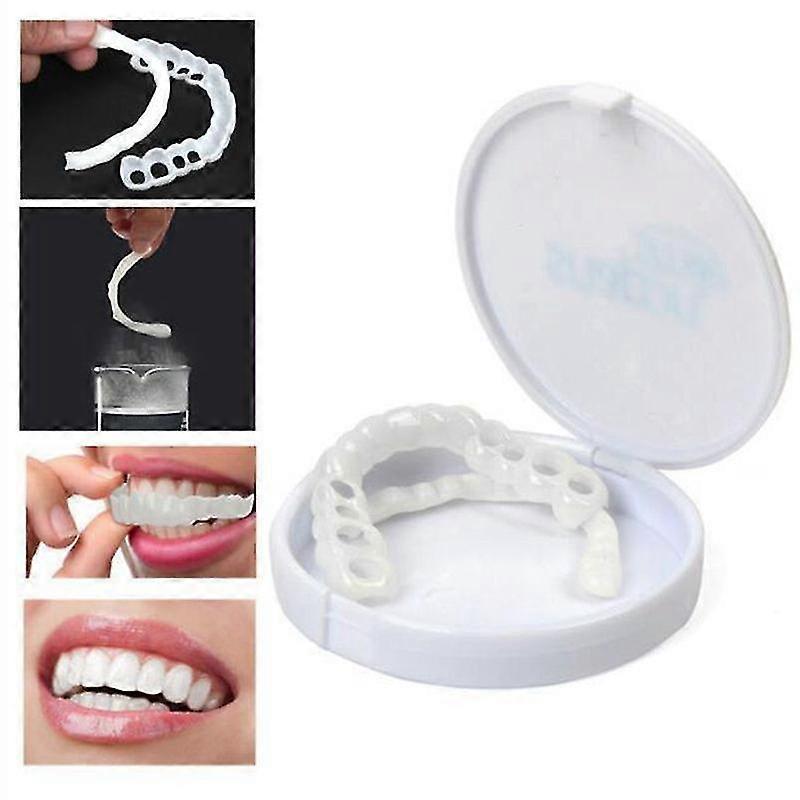 Ergocar Silicone Denture Upper and Lower Teeth Whitening Cover Silicone Dental Paste False BracesSilicone Denture Upper and Lower Teeth Whitening C...