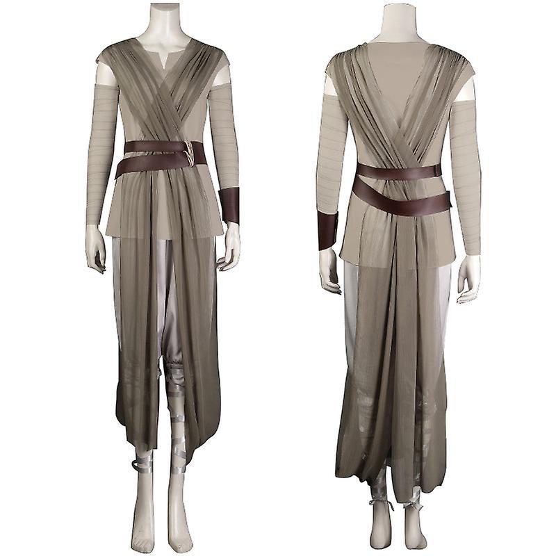 Baiyis Rey Cosplay Full Set Jedi Knight Costumes Halloween Fancy Dress Carnival Costume For Adults white L