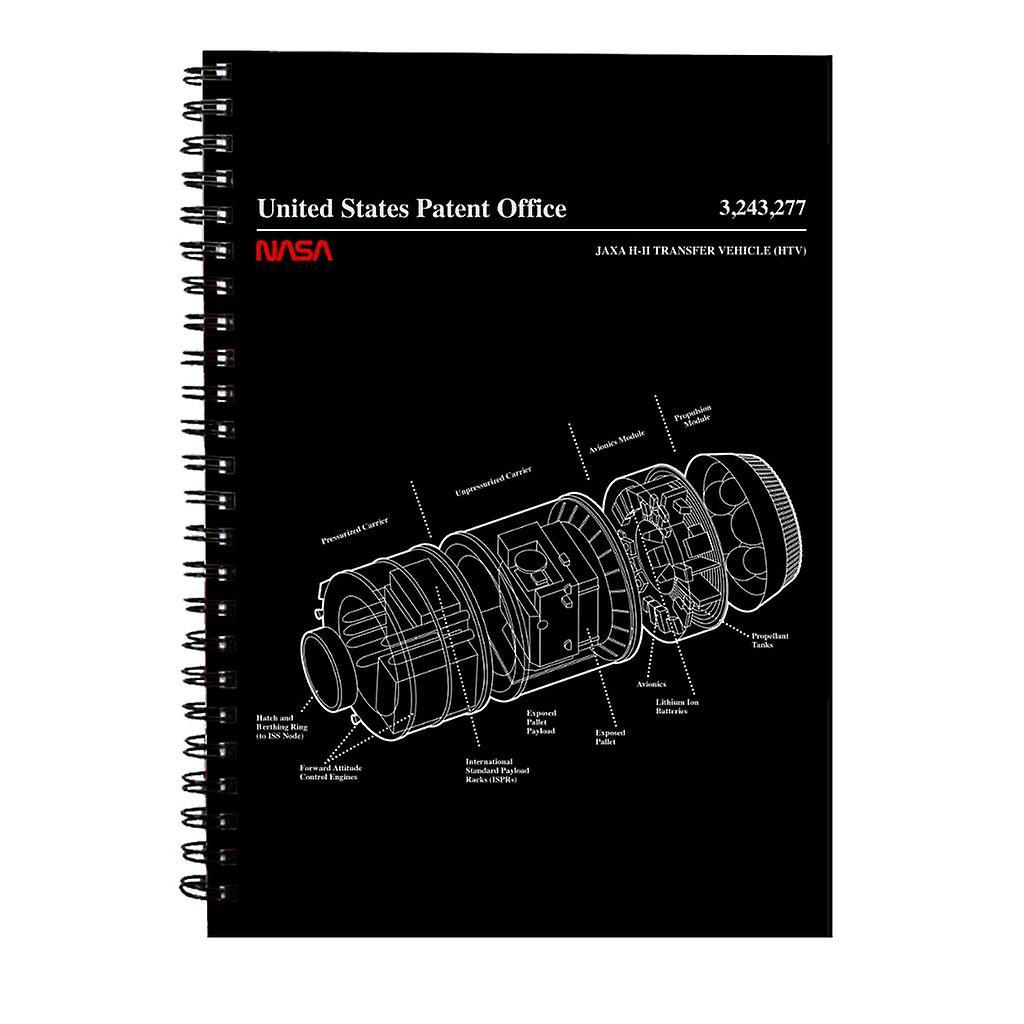 NASA JAXA H II Transfer Vehicle Blueprint Spiral Notebook Black 15 x 21 cm