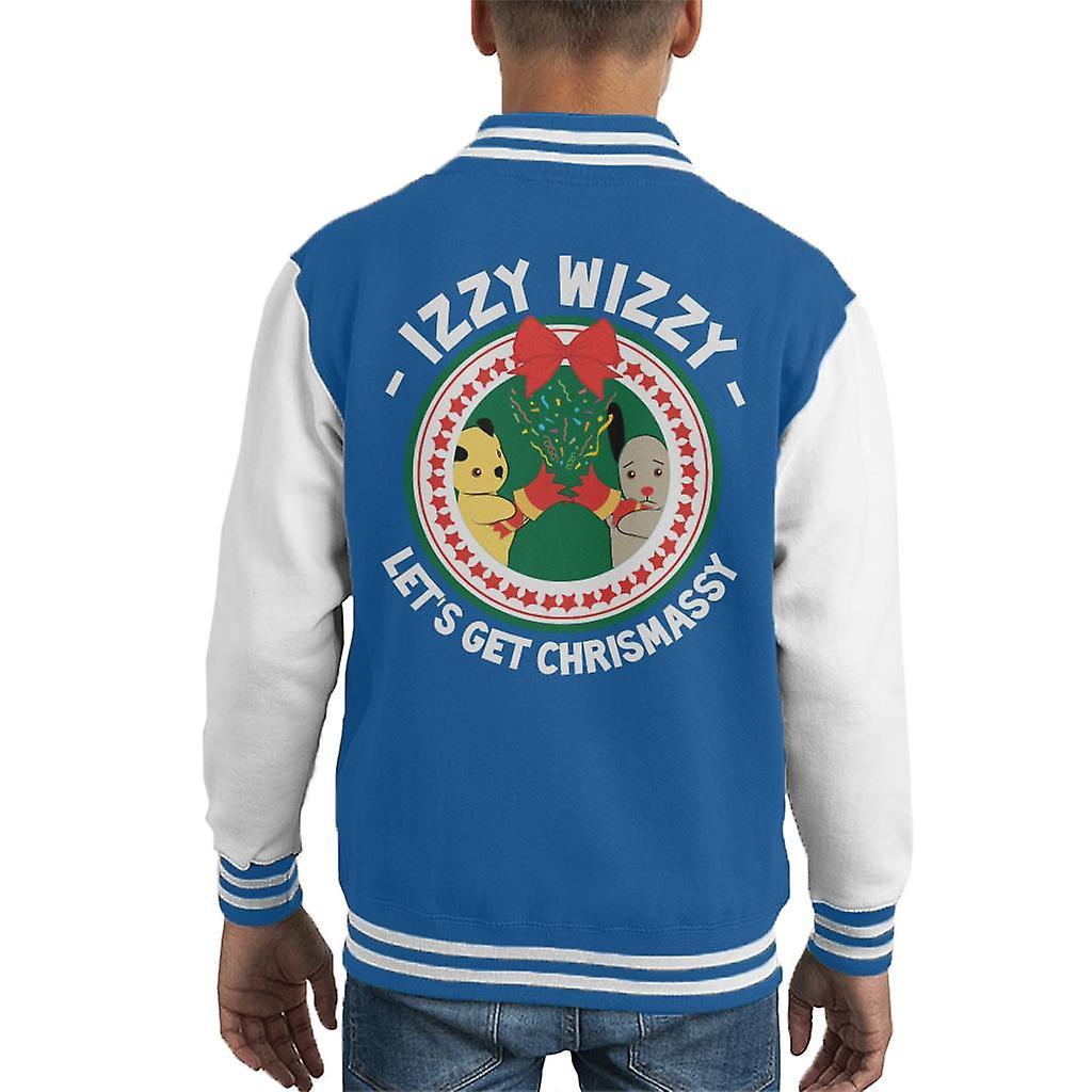 Sooty Christmas Izzy Wizzy Lets Get Chrismassy Kid's Varsity Jacket Royal/White Medium (7-8 yrs)