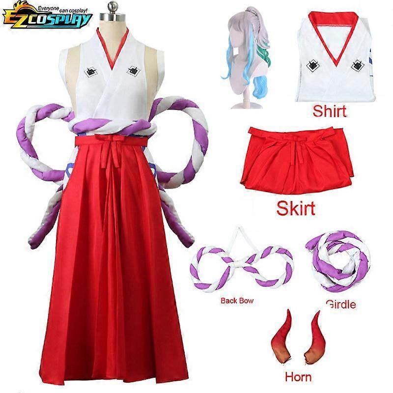 Hxetlv Womens Anime One Piece Vest and Pants Cosplay Costume Yamato Nico Robin Adult Outfits Halloween Carnival Party Uniform Suit XXL Costume and wig