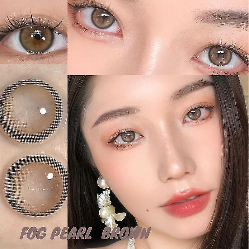 Fog Pearl Brown  1 Pair Korean Lenses Colored Contact Lenses For Eyes Big Eye Lenses Brown Lenses Blue Eye Lenses Fog Pearl Lens Hk