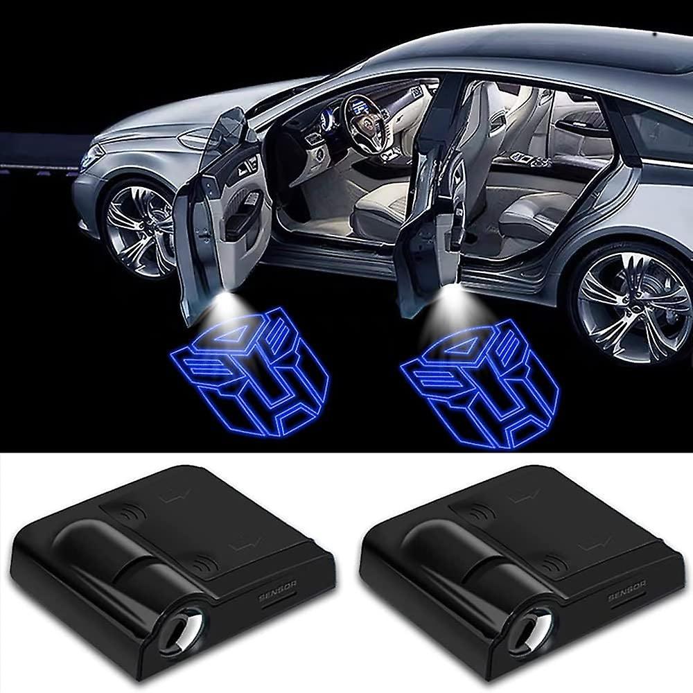 Heyone 2pcs For Transformers Autobots Car Door Lights Logo Projector Led Wireless Car Door Shadow Lights Welcome Courtesy Lights For All Car Model