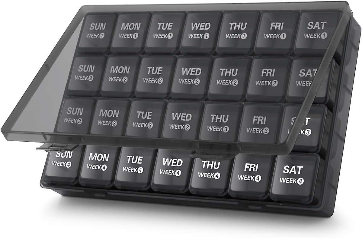 Ubiuo Monthly Pill Organizer 28 Day Pill Box Organizerd By Week, Large 4 Weeks 1 Month Pill Cases With Dust-proof Container For Pills/vitamin/fish ...