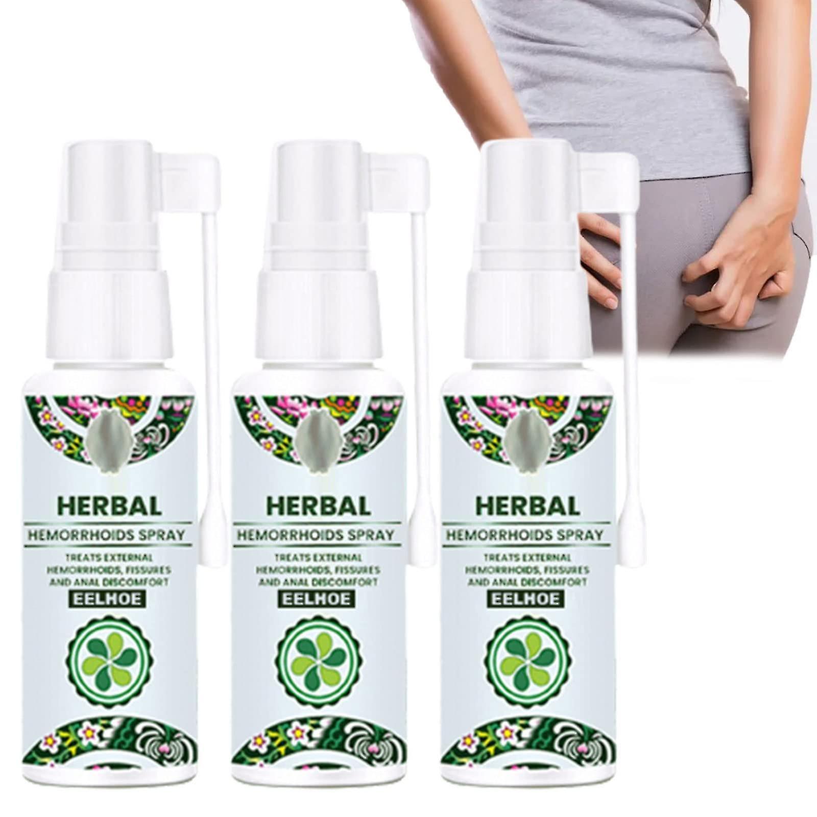 Herbal Hemorrhoids Spray Eelhoe Hemorrhoids Spray Natural Hemorrhoids Treatment Spray Relieve Itching Pain 30ml 3pcs