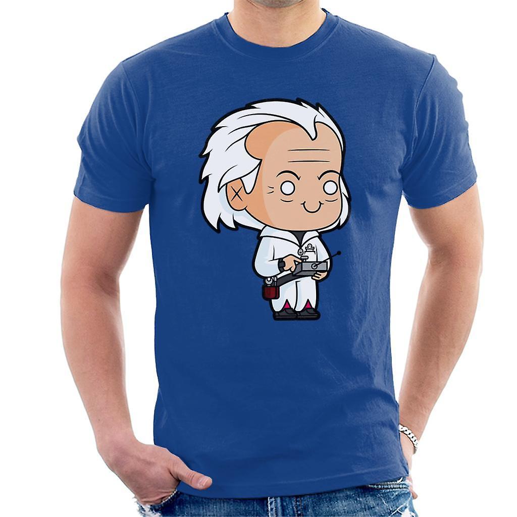 Back to the Future Dr Emmett Brown Kawaii Men's T-Shirt Royal Blue Medium