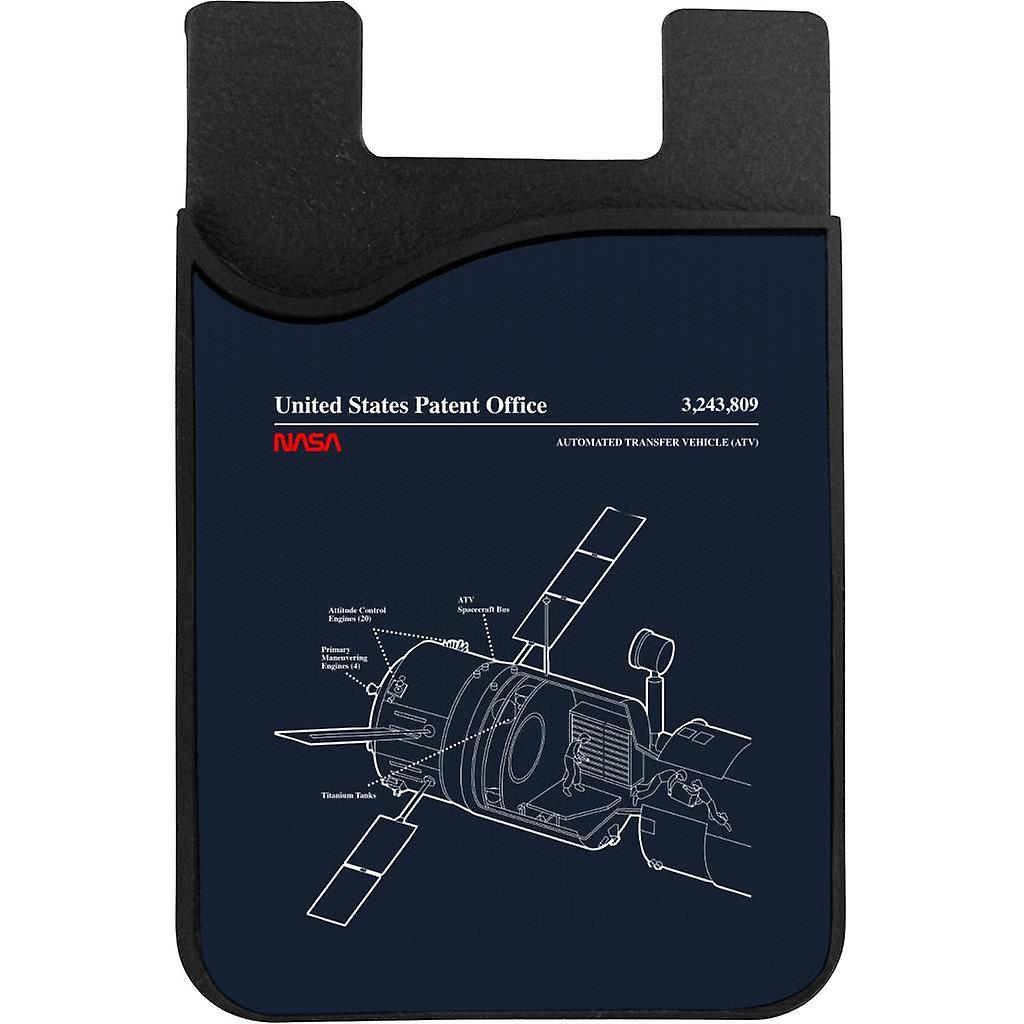 NASA Automated Transfer Vehicle Blueprint Phone Card Holder Navy Blue 5.5cm x 8.5cm