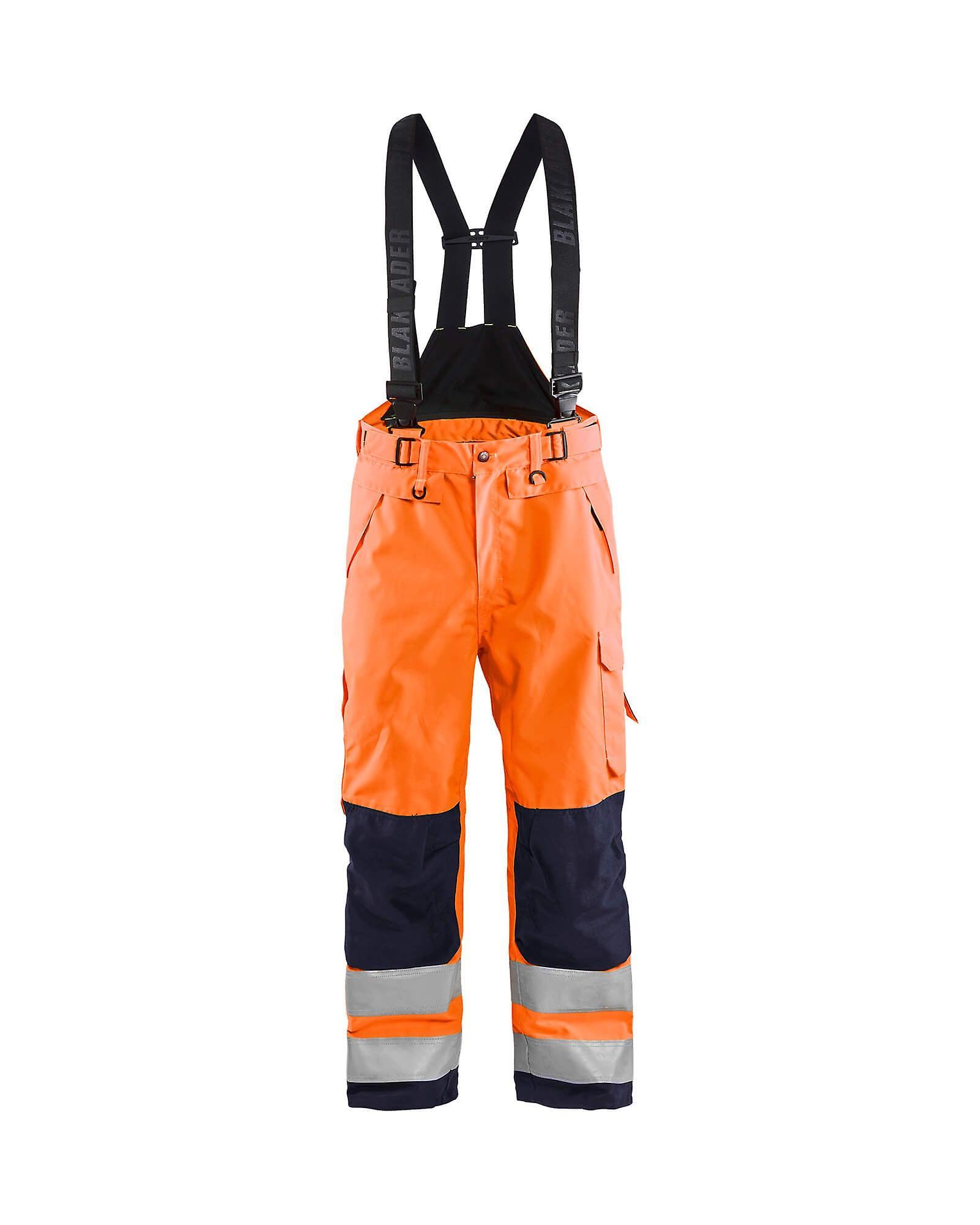 Blaklader 1867 hi-vis waterproof trousers - mens (18671977) Orange/navy blue