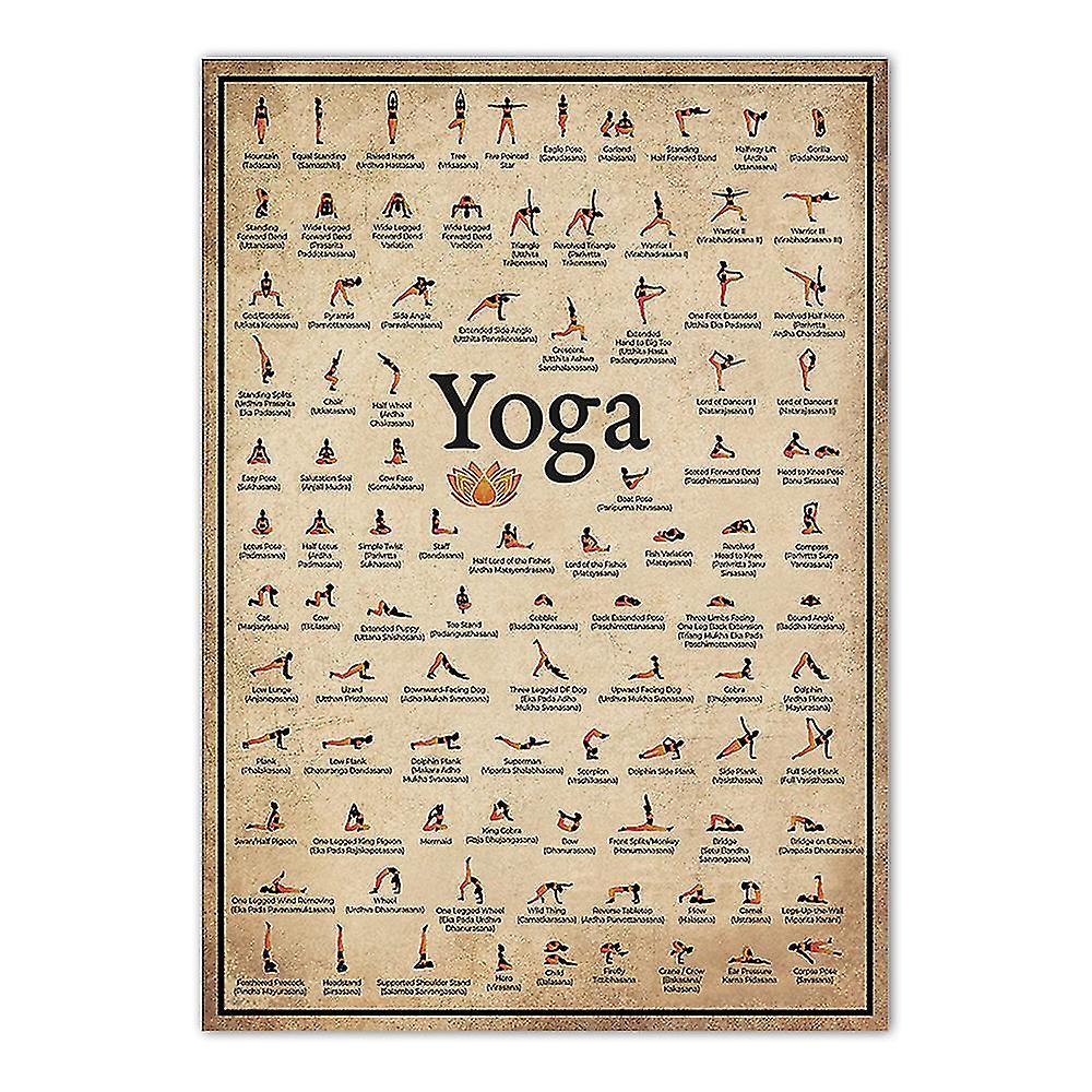 Bean Yoga Poses Poster Exercise Posters Oil Canvas Home Workout Poster Yoga Art Asanas Background Wall Decoration 50 * 70 cm