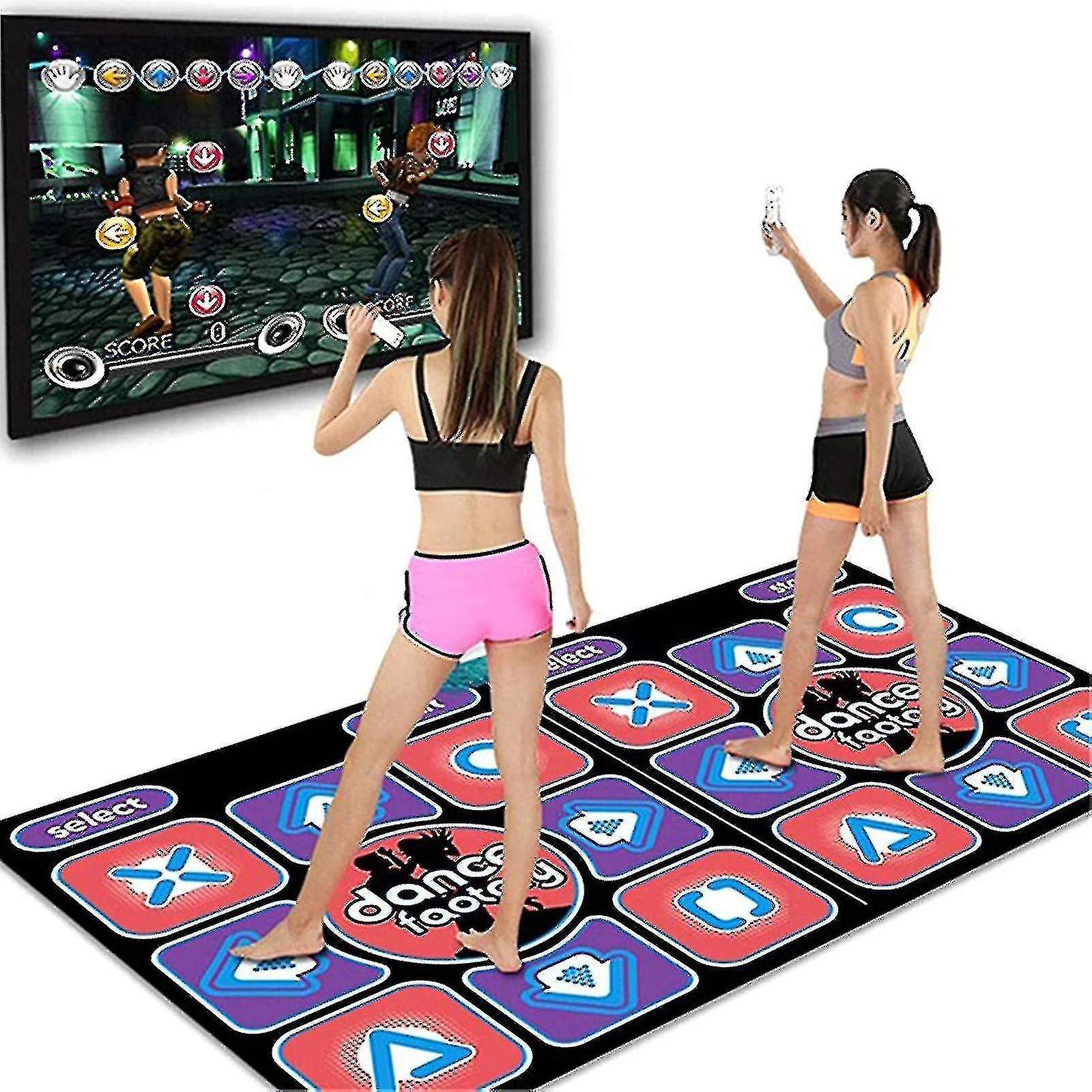 Exsha Double Dancing Mat Double User Wired Dance Mat Game Non-slip With 2 Remote