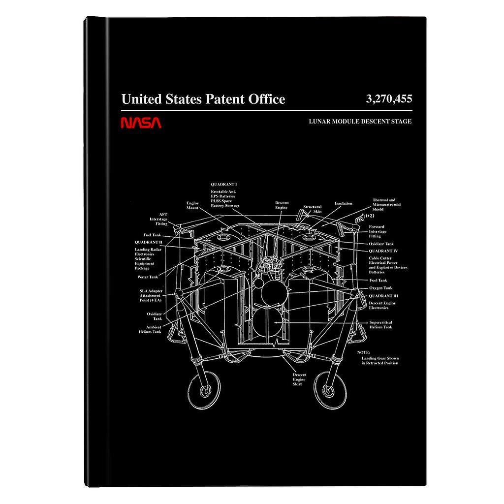 NASA Lunar Module Descent Stage Blueprint Hardback Journal Black 13 x 18.5 cm