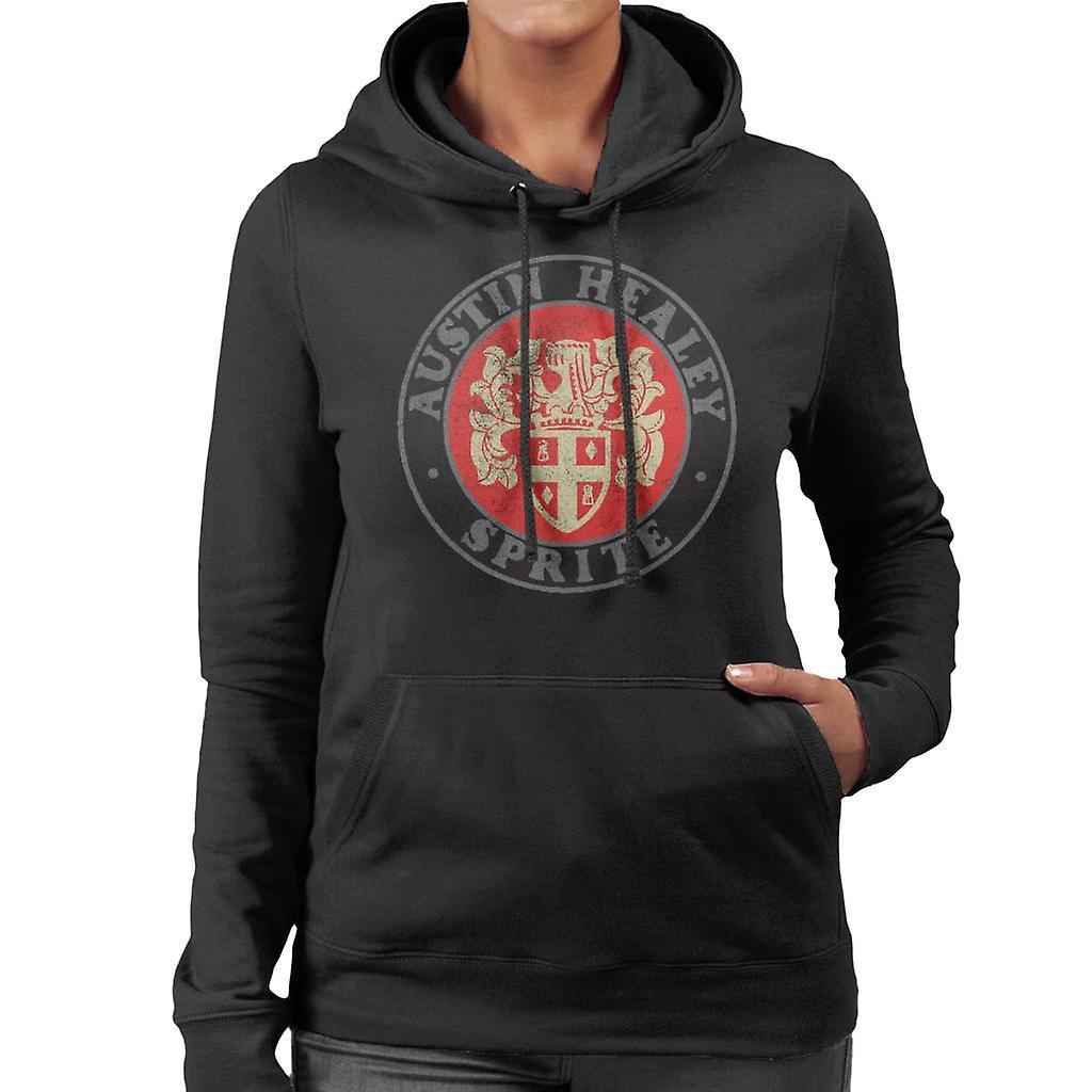 Austin Healey Sprite Logo British Motor Heritage Women's Hooded Sweatshirt Black XX-Large