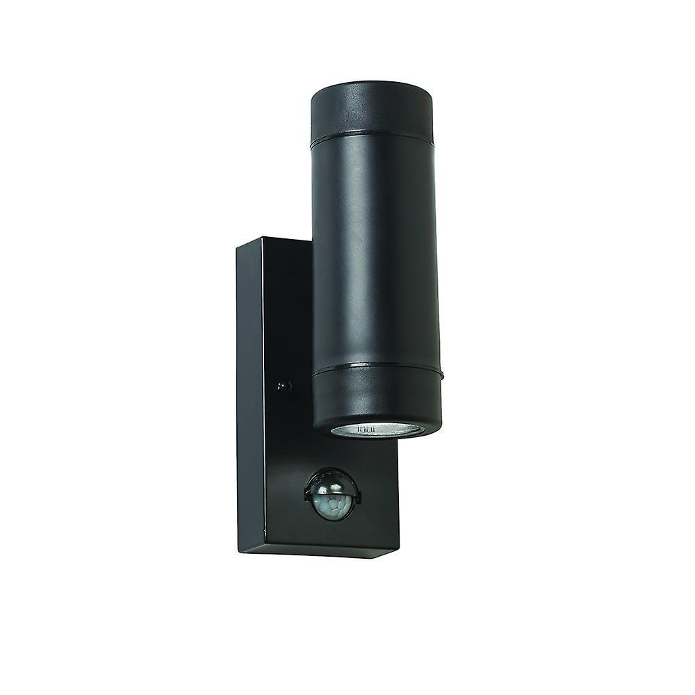 Saxby Lighting (Poole) Icarus Pir Outdoor Up Down 2 Light Wall IP44 5W Black Polypropylene