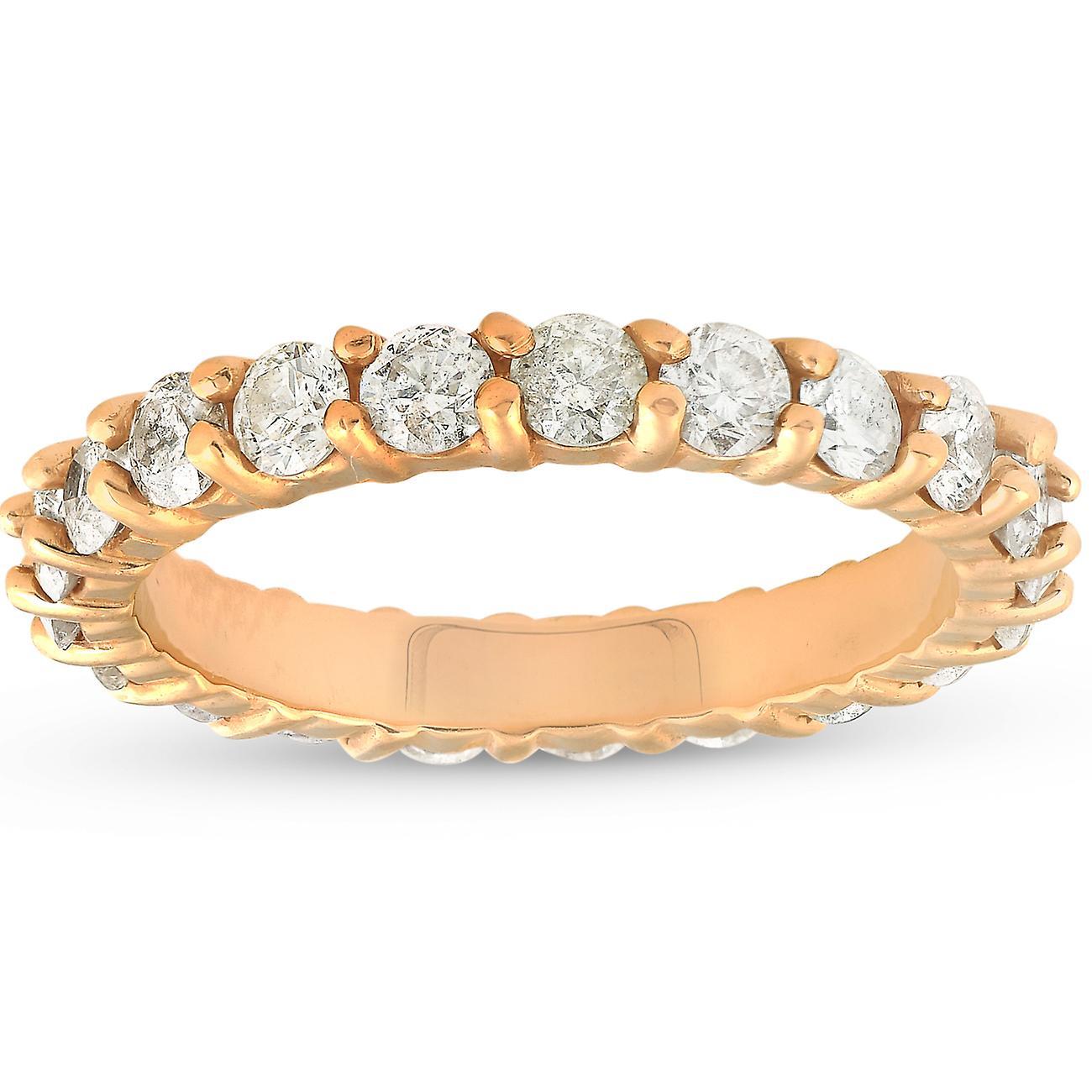 Pompeii3 2ct Diamond Eternity Ring 14k Yellow Gold Womens Anniversary Band 7.5