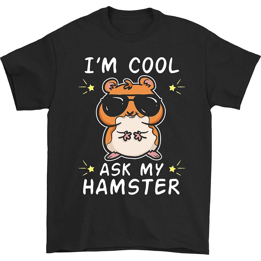 HISHARK I'm cool ask my hamster t-shirt black